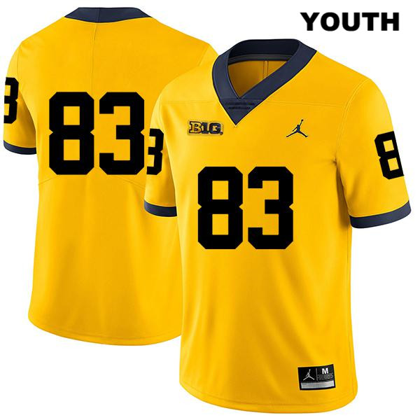 Youth NCAA Michigan Wolverines Erick All #83 No Name Yellow Jordan Brand Authentic Stitched Legend Football College Jersey WB25N28KM